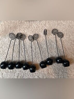 Amazon Black Swirl Wire Photo/Place Card Holders - Set of 8